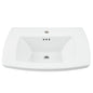 Edgemere 25" Fireclay Pedestal Bathroom Sink with Single Faucet Hole and Overflow - Less Pedestal