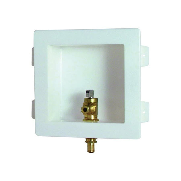 PEX Crimp Zero Lead Ice Maker Outlet Box, 1/2 in, Crimp, Brass