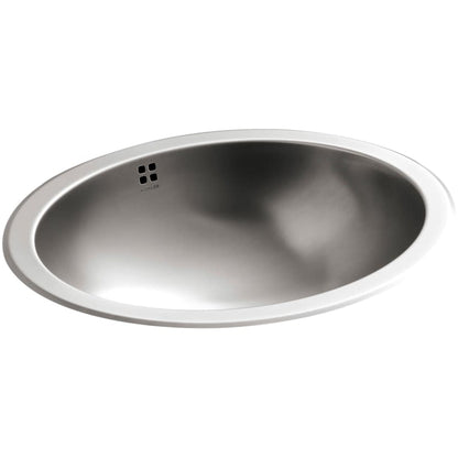 Bachata 17-1/8" Luster Stainless Steel Drop-in / Undermount Bathroom Sink With Overflow