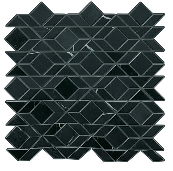 Pietra Divina Nero Marquina Triangle, Straight Edge 2X2 Mixed