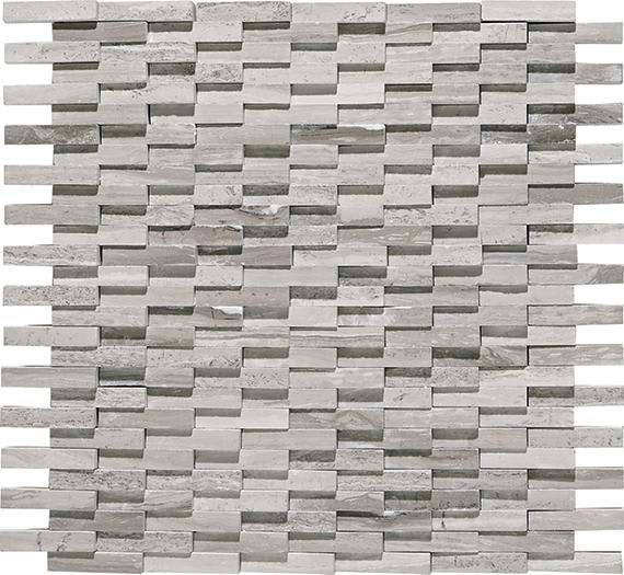 Limestone Chenille White Rectangle 6X36 Polished