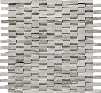 Limestone Chenille White Rectangle 12X24 Honed