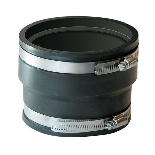 Transition Coupling, 6 in, Corrugated Polyethylene x Cast Iron/Plastic, Flexible PVC