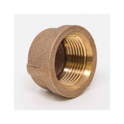 Cap, 1/2 in, FNPT, Lead Free Brass, Rough Brass