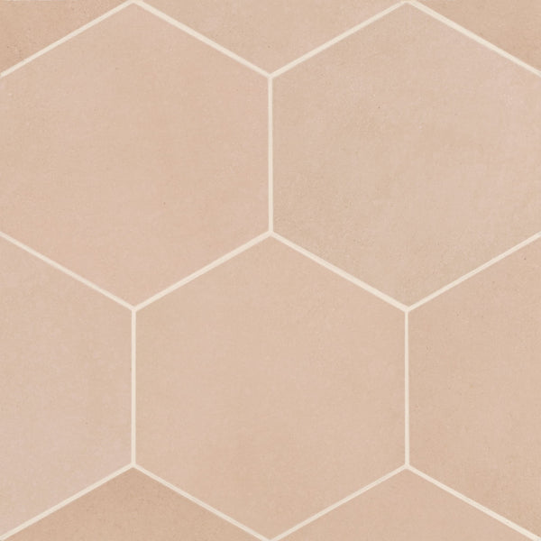 Makoto 10" x 11.5" Hexagon Matte Porcelain Tile in Momoiro Blush