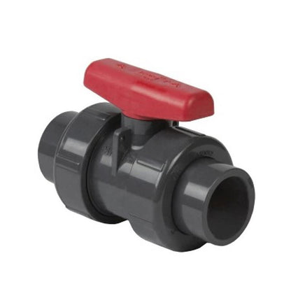 1-Piece Ball Valve, 3/4 in, Union FNPT or Socket, Standard Port, PVC Ball, PVC