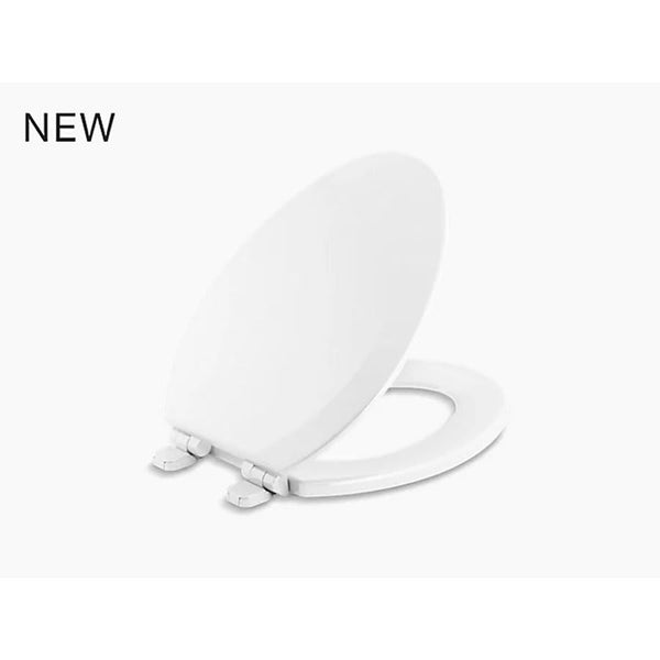 Triko™ Toilet Seat, Elongated Bowl, Closed Front, With Cover, Wood, White