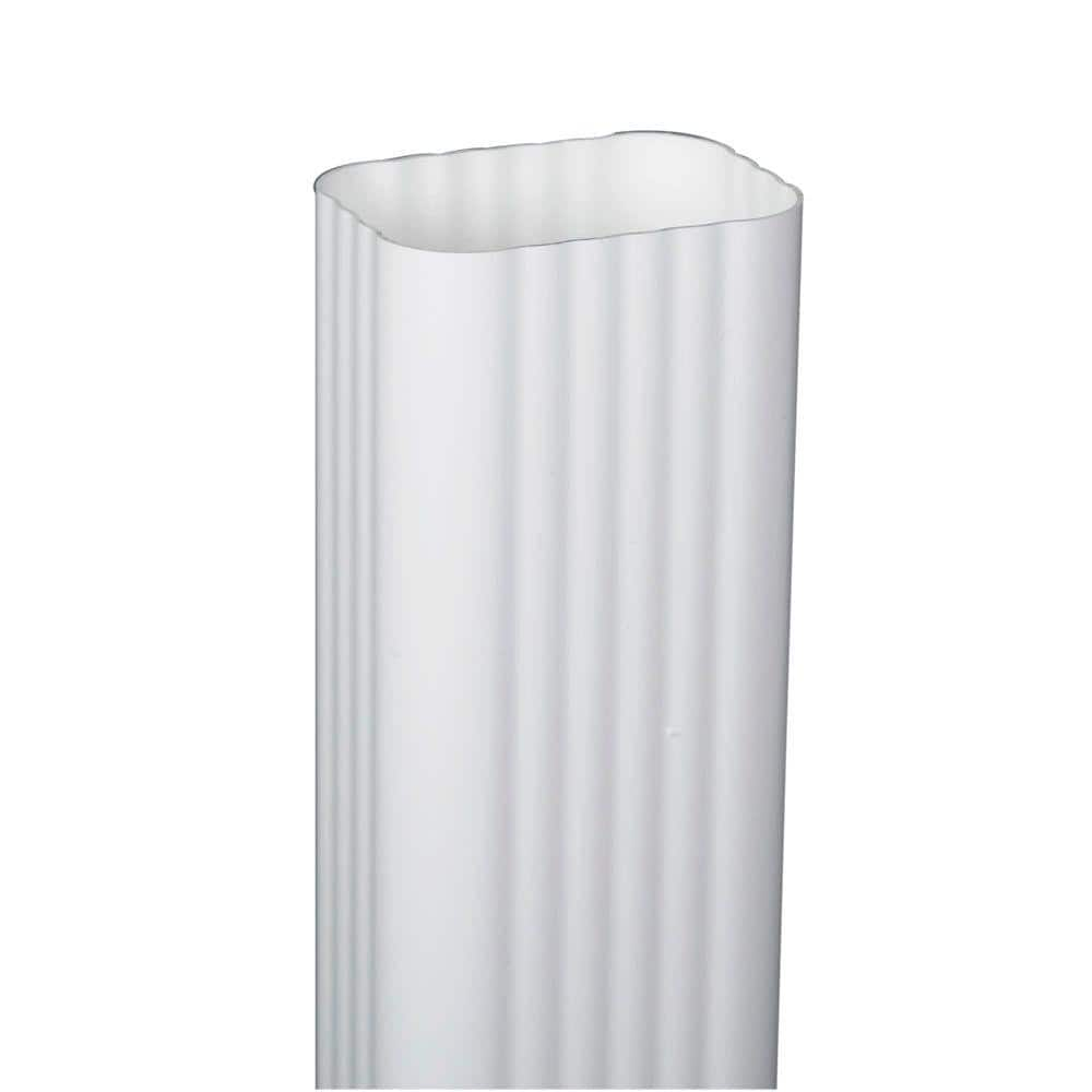 2 in. x 3 in. x 10 ft. White Vinyl Downspout