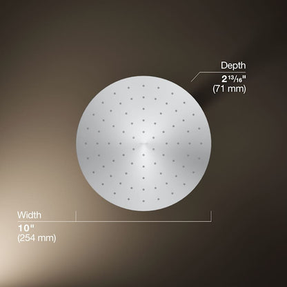 Contemporary Round 10" Single Function 2.5 GPM Rainhead with MasterClean Sprayface and Katalyst Air-Induction Technology