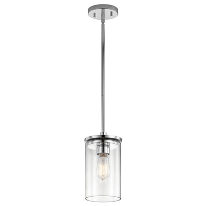 Crosby Single Light 6" Wide Mini Pendant with Clear Glass Shade