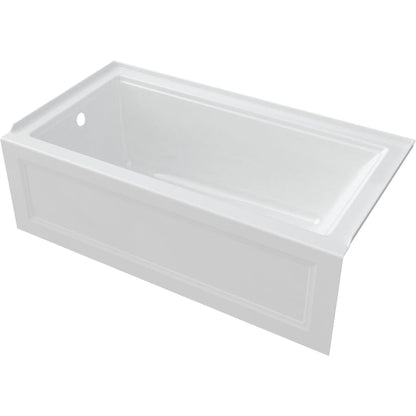 Town Square S 60" Three Wall Alcove Acrylic and Fiberglass Soaking Tub with Left Drain