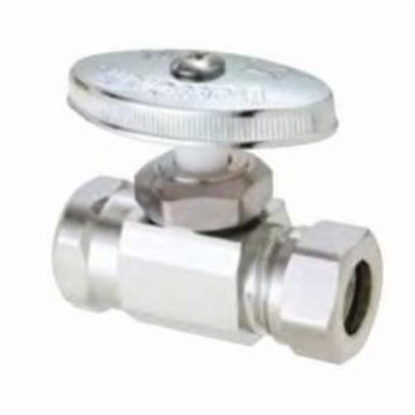 Multi Turn Straight Stop, 1/2 x 7/16 in, FNPT x Slip Joint, Chrome