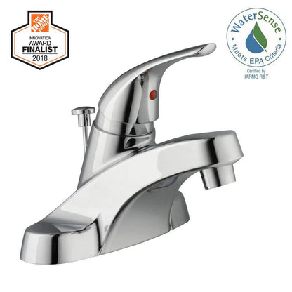 Glacier Bay Aragon 4 in. Centerset Single-Handle Low-Arc Bathroom Faucet in Chrome
