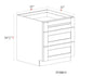 Vanity Drawer Base Cabinet - 15"W x 34- 1/2"H x 21"D- 3DRW