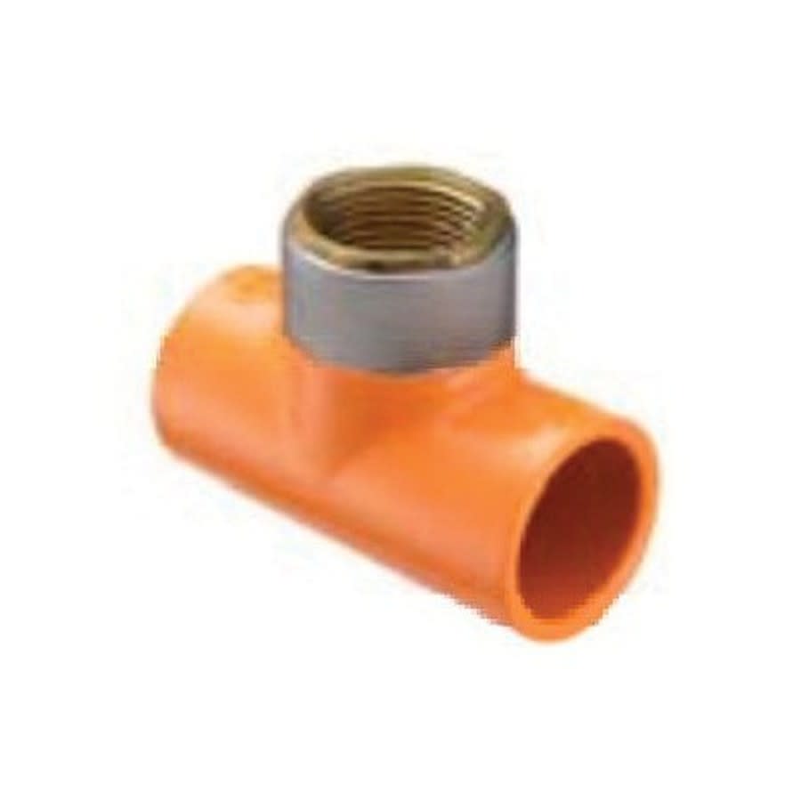 FlameGuard® Head Tee, 1-1/2 x 1/2 in, Socket x Brass FNPT, CPVC