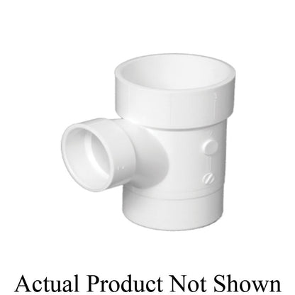 Street Sanitary Tee, 2 x 1-1/2 x 1-1/2 in, Spigot x Hub, DWV, PVC