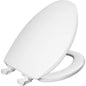 Toilet Seat, Elongated Bowl, Closed Front, With Cover, Plastic, White