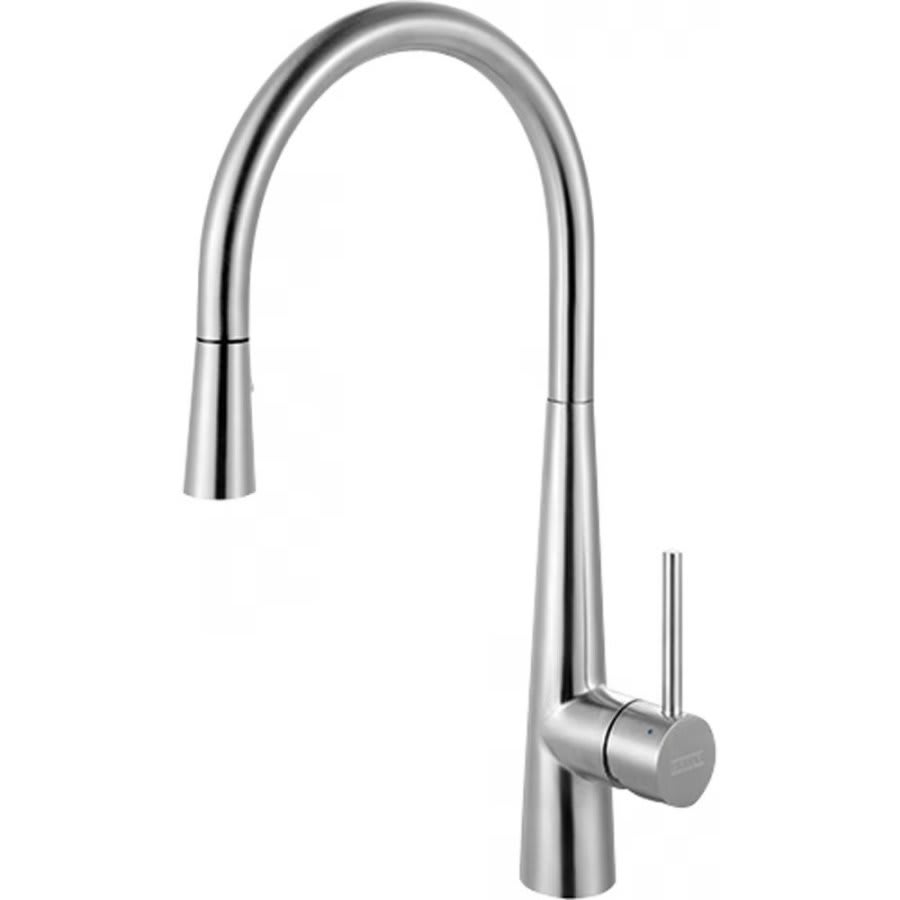 Steel Kitchen Faucet, Deck Mount, ADA, 1 Lever Handle, 1-Hole, Stainless Steel