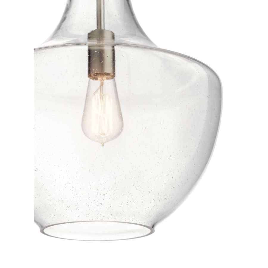 Everly Single Light 14" Wide Pendant with Seedy Glass Shade