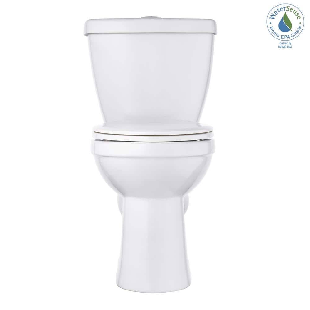 Foundations 2-Piece 1.1 GPF/1.6 GPF Dual Flush Elongated Toilet in White