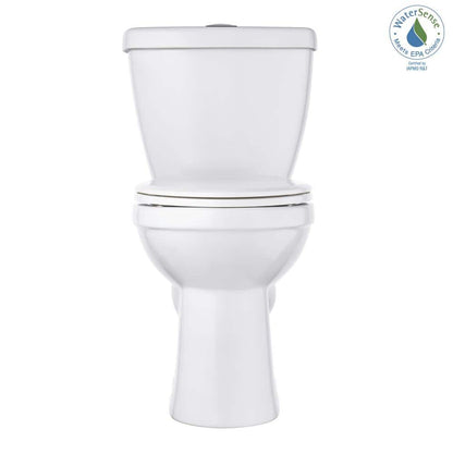 Foundations 2-Piece 1.1 GPF/1.6 GPF Dual Flush Elongated Toilet in White