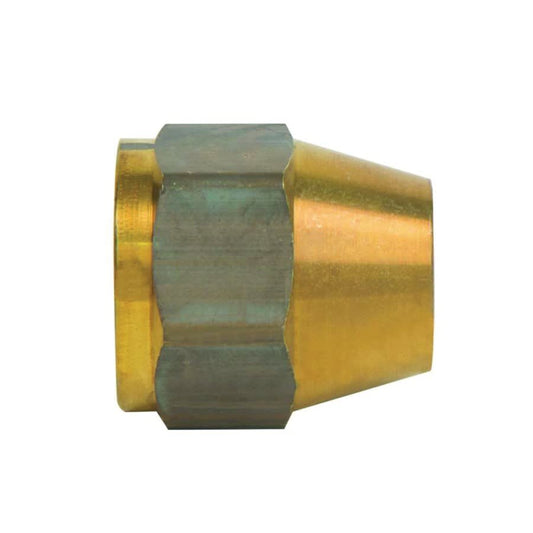 Short Nut, 1/2 in, Flare, Brass, Rough Brass, Domestic