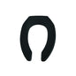 Toilet Seat, Elongated Bowl, Open Front, Less Cover, Plastic, Black