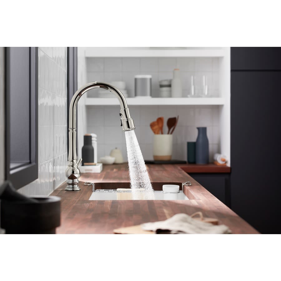 Artifacts Touchless 1.5 GPM Single Hole Pull Down Kitchen Faucet with Three-Function Spray Head