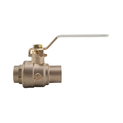 2-Piece Ball Valve, 1 in, C, Full Port, Plated Brass Ball, Brass