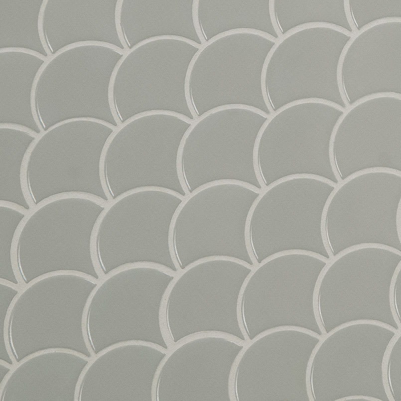 Gray Glossy Fish Scale Mosaic