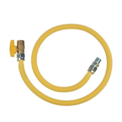 Gas Flex with Ball Valve, 1/2 in ID, 1/2 in, MNPT x FNPT, 48 in L