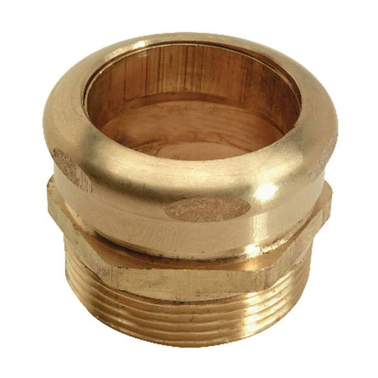 DWV Slip Joint Adapter, 1-1/2 in, MNPT x Slip Joint, Copper