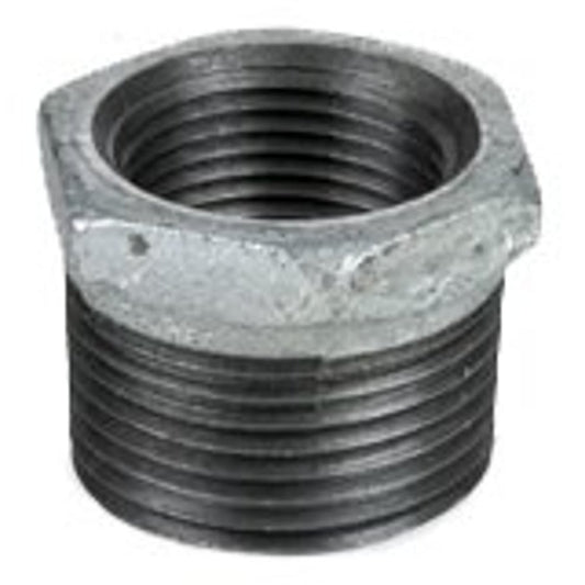 Hex Head Bushing, 2 x 1/2 in, MNPT x FNPT, 150 lb, Malleable Iron, Galvanized