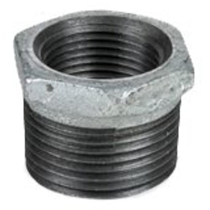 Hex Head Bushing, 1-1/2 x 1-1/4 in, MNPT x FNPT, 150 lb, Malleable Iron, Galvanized