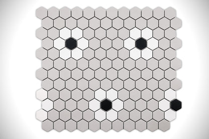 Flower White and Grey with Black Dot