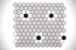 Flower White and Grey with Black Dot