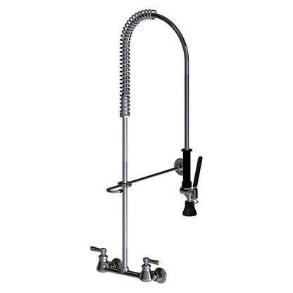 Kitchen Faucet, Wall Mount, 2 Lever Handle, 2-Hole, Polished Chrome