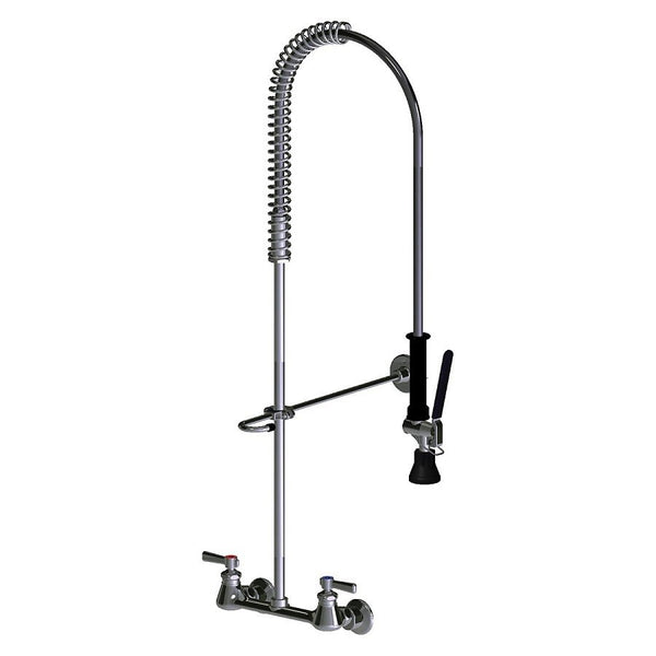 Kitchen Faucet, Wall Mount, 2 Lever Handle, 2-Hole, Polished Chrome