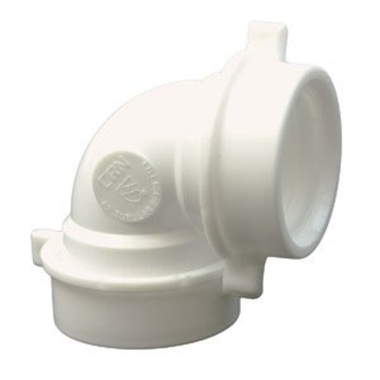 90 deg Tubular Elbow, 1-1/2 in, White