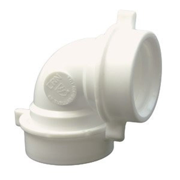 90 deg Tubular Elbow, 1-1/2 in, White