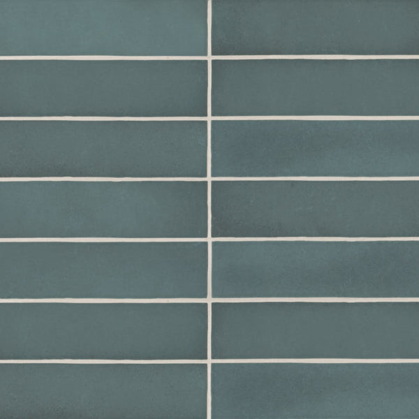 Makoto 2.5" x 10" Matte Ceramic Wall Tile in Arashi Blue