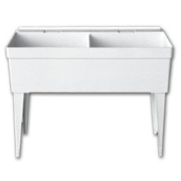 Utility Sink, 1 Basin, Floor Mount, Plastic, White