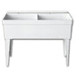 Utility Sink, 1 Basin, Floor Mount, Plastic, White