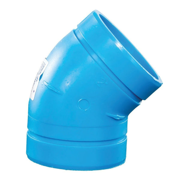 Blueline™ Acid Waste 45 deg Elbow, 6 in, Polypropylene