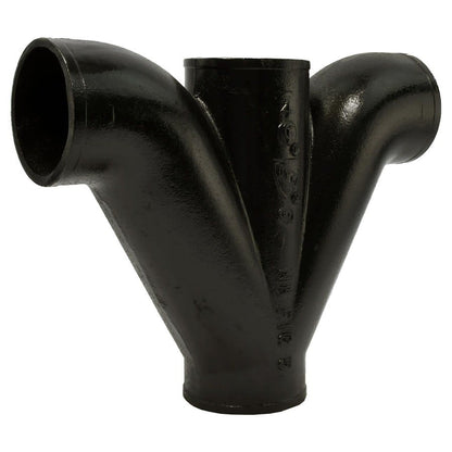 No Hub Fitting, 4 x 2 x 4 in, No Hub, Cast Iron