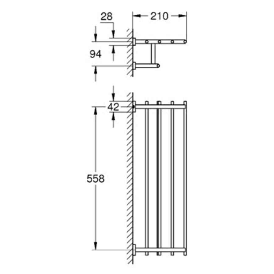 Essentials Cube 22" Towel Rack with Integrated Towel Bar