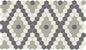 Unglazed Mosaics Ice White / Black / Lt Smoke Hexagon 1X1 Matte