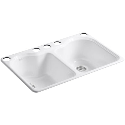 Hartland 33" Double Basin Under-Mount Enameled Cast-Iron Kitchen Sink