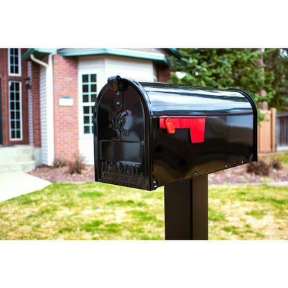 Elite Black, Medium, Steel, Post Mount Mailbox