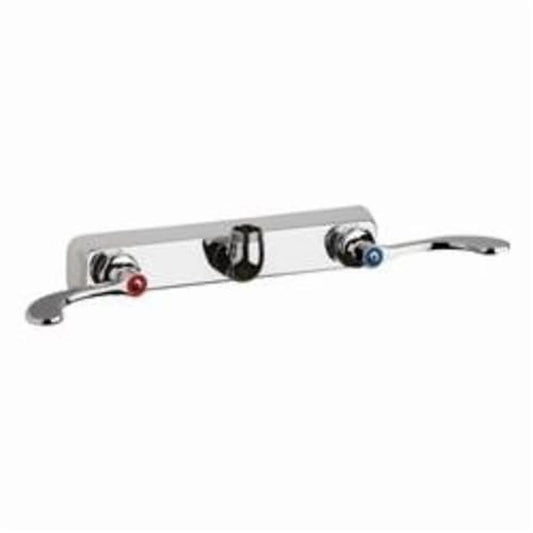 Kitchen Faucet, Wall Mount, 2 Blade Handle, 2-Hole, Polished Chrome